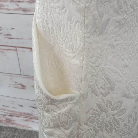 Carla Zampatti Sheath Dress Pockets White Cream 12 - Picture 5 of 8